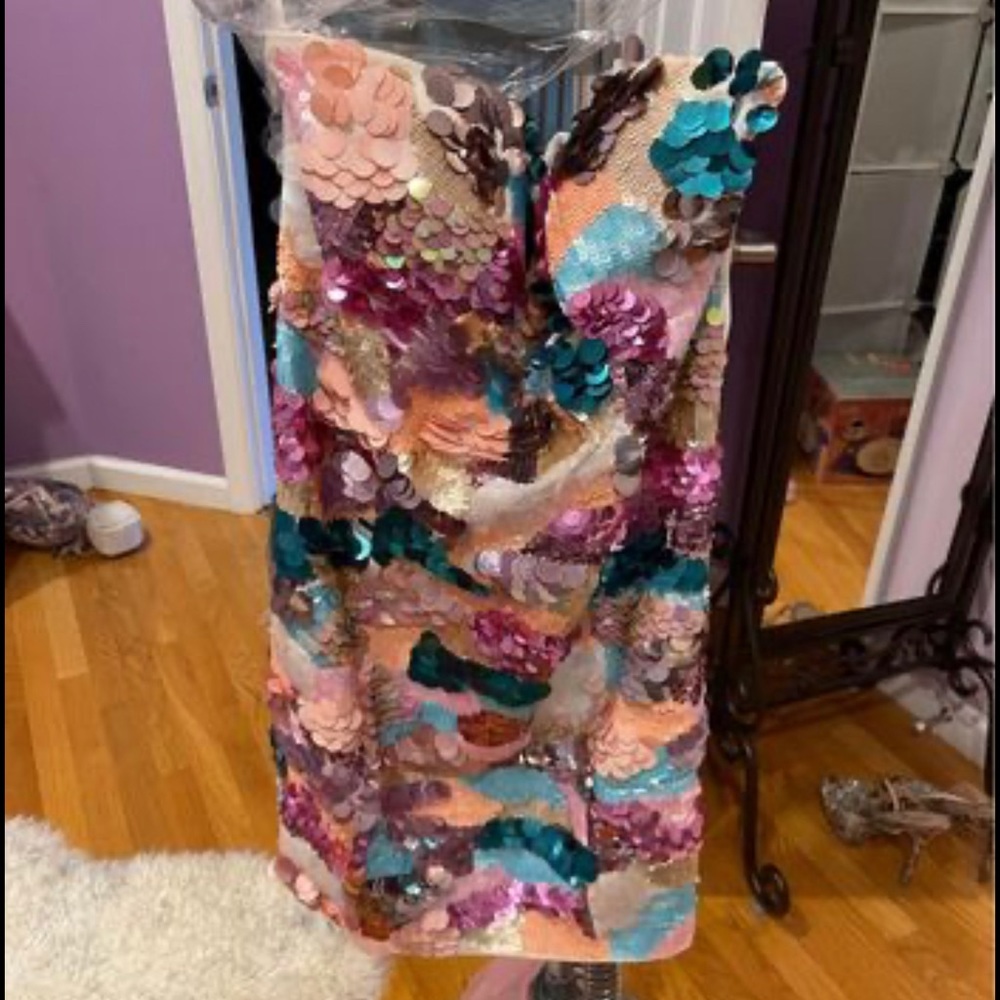 Bebe sequin dress multicolor